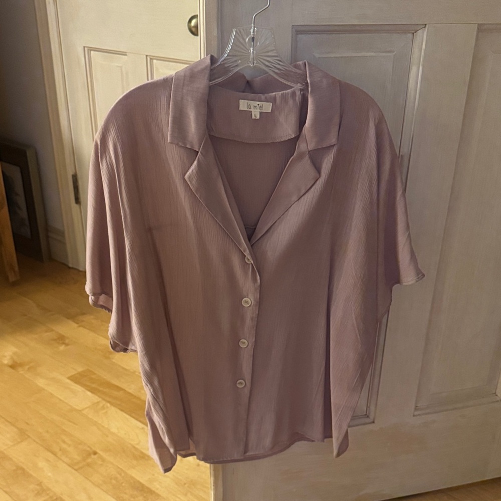 LA MIEL Soft Mauve Button-Down Shirt